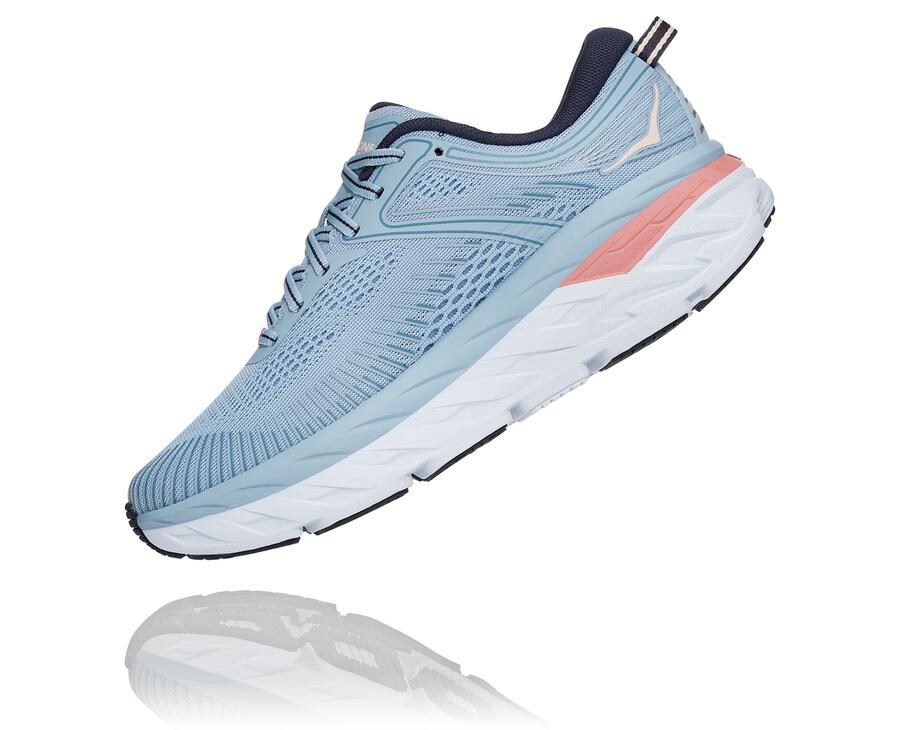 Tenis Hoka One One Mujer Azules - Bondi 7 - OGKV07281